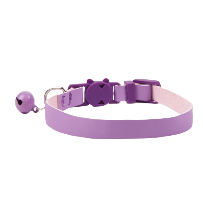 New Pet Supplies Macaron Soft Pu Collar Top Layer Leather Ornament for Dogs Cats