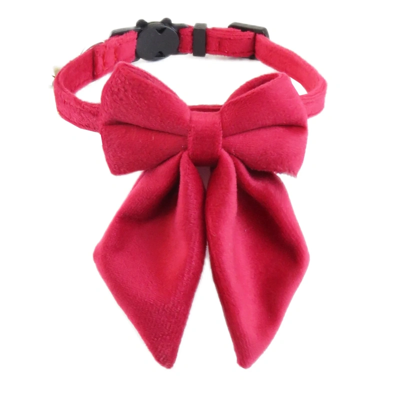 Solid Color Cat Collar with Bell Cute Ruffle Skirt Design Soft Adjustable Kitten Neck Strap Comfortable Pet Decor Accessory