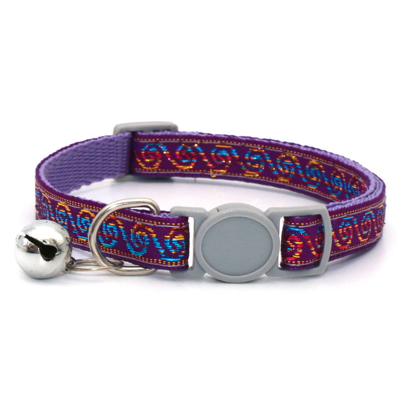 pet Collar Soft Durable Nylon Puppy Print Quick-Release Buckle