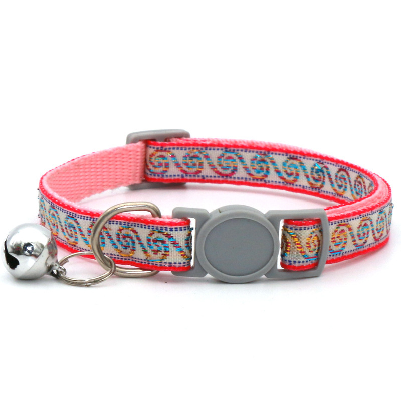 pet Collar Soft Durable Nylon Puppy Print Quick-Release Buckle