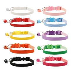New Pet Supplies Macaron Soft Pu Collar Top Layer Leather Ornament for Dogs Cats
