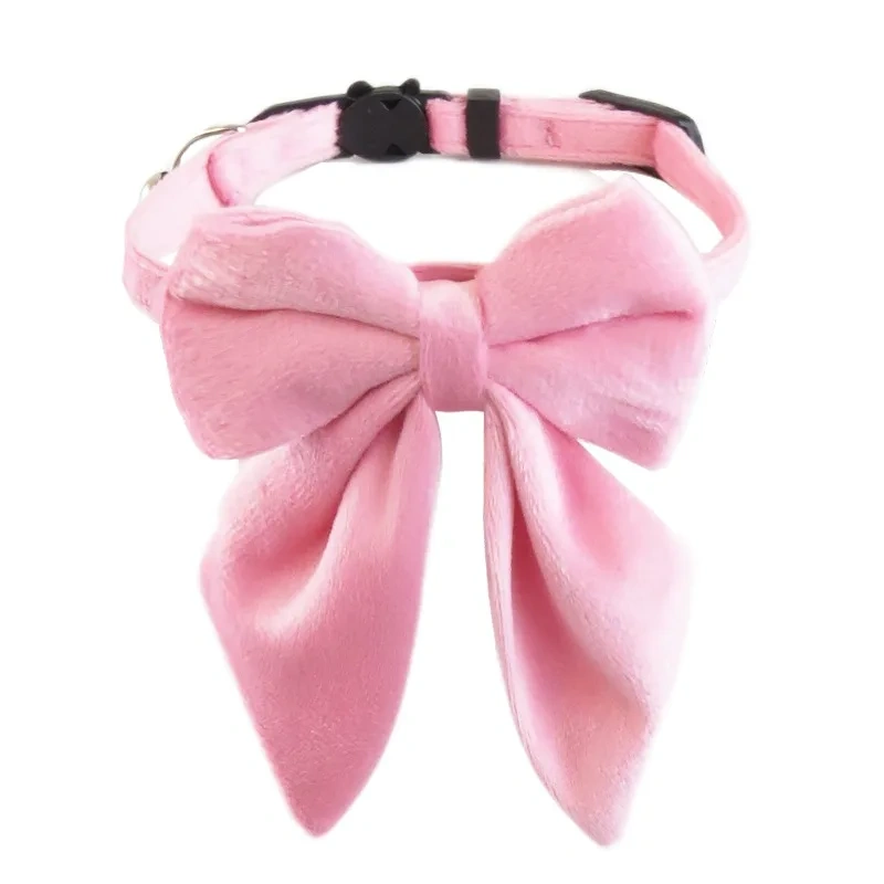 Solid Color Cat Collar with Bell Cute Ruffle Skirt Design Soft Adjustable Kitten Neck Strap Comfortable Pet Decor Accessory