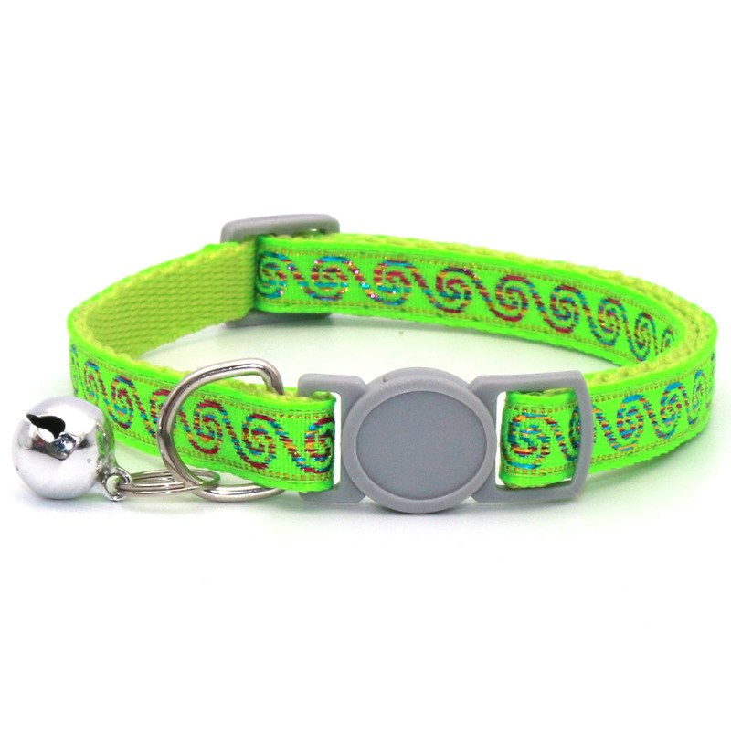 pet Collar Soft Durable Nylon Puppy Print Quick-Release Buckle