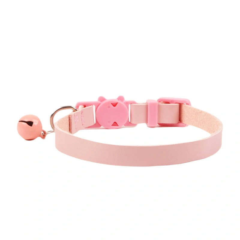 New Pet Supplies Macaron Soft Pu Collar Top Layer Leather Ornament for Dogs Cats