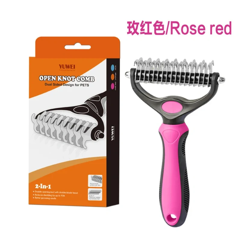 Hot Double Toothed Dog, Cat, Pet Hair Comb; Pet Grooming Device; Convenient To Carry