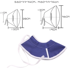 Cat Elizabeth Collar Non-Woven Fabric Breathable Lightweight Size S Adjustable Comfortable Pet Collar for Surgery Recovery