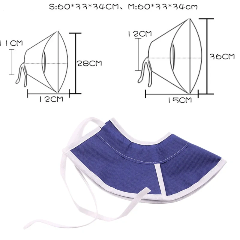 Cat Elizabeth Collar Non-Woven Fabric Breathable Lightweight Size S Adjustable Comfortable Pet Collar for Surgery Recovery