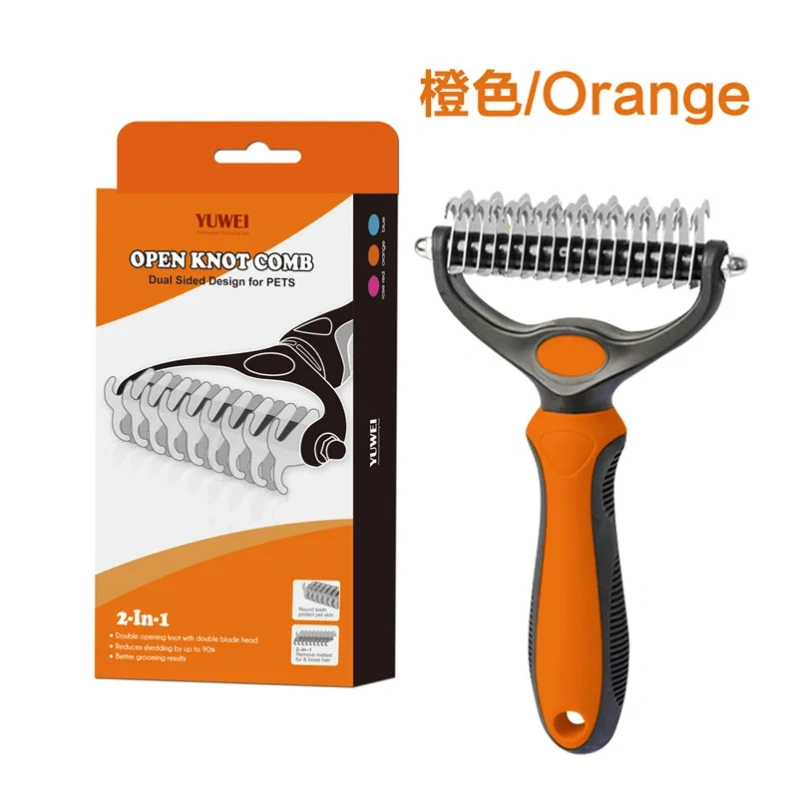 Hot Double Toothed Dog, Cat, Pet Hair Comb; Pet Grooming Device; Convenient To Carry