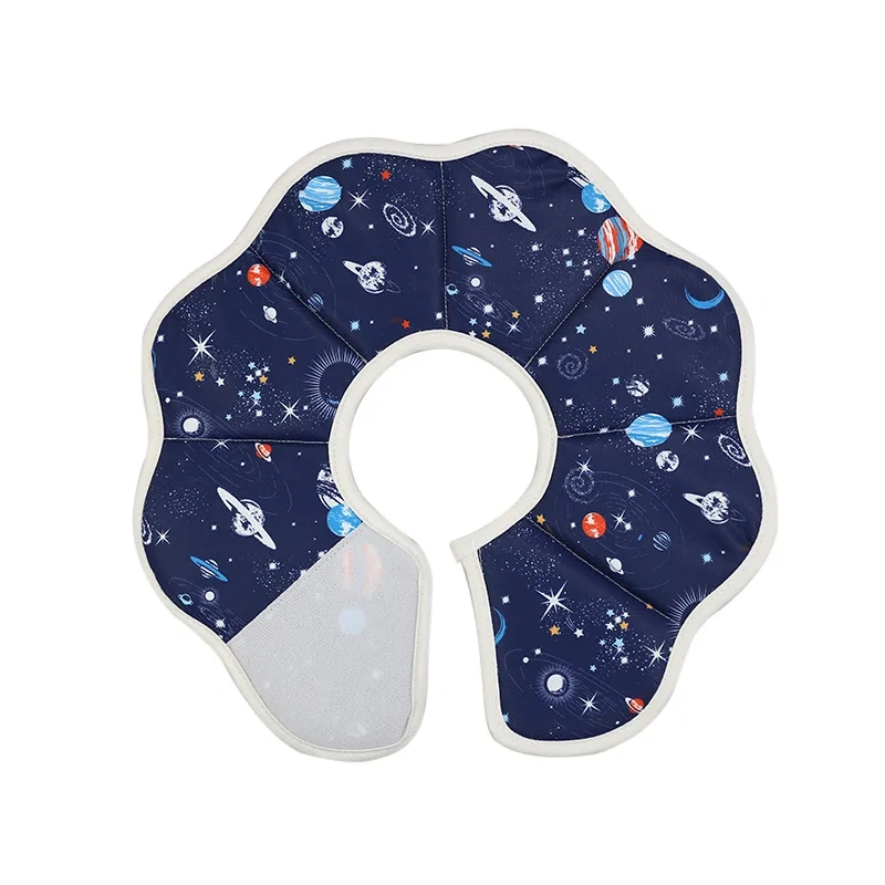 OUWO Space Planet Pattern Deep Blue Pet Protective Collar Dog Cat Neck Cone Collar  Anti Bite Lick Cat Dog Health Medical Circle