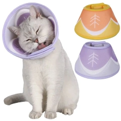 Cartoon Pet Elizabeth Circle 3D Flower Printing Pet Protective Cover Soft Mesh Anti-Bite Dog Recovery Collar Postoperative Care
