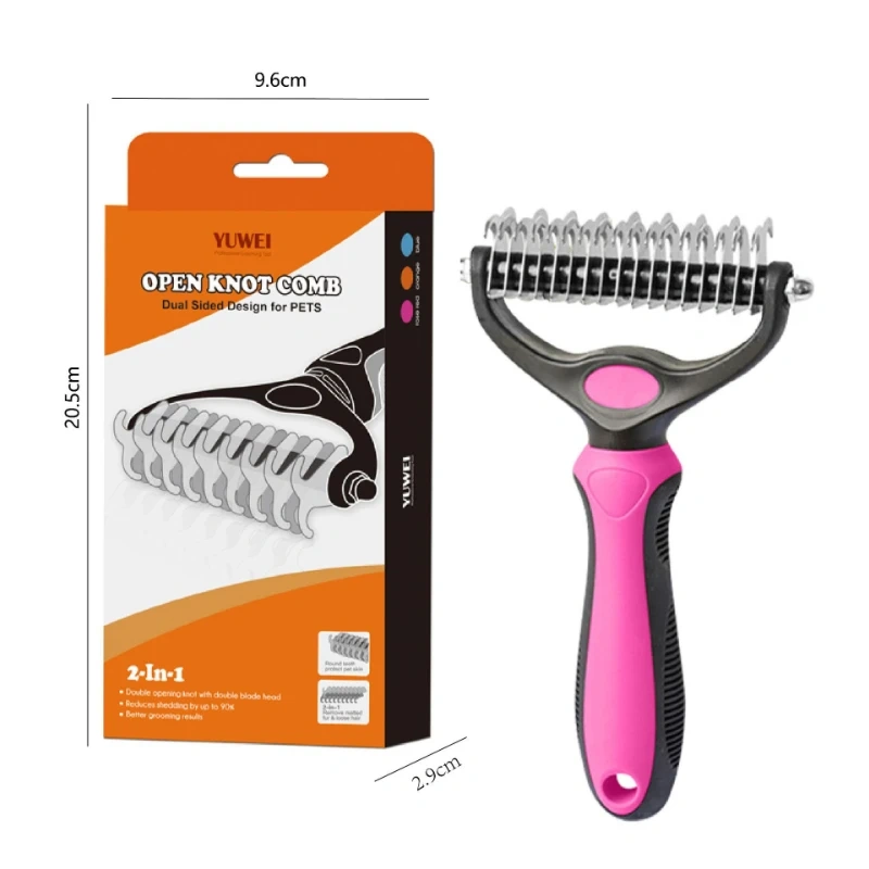 Hot Double Toothed Dog, Cat, Pet Hair Comb; Pet Grooming Device; Convenient To Carry