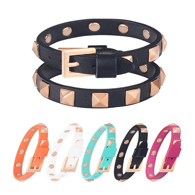 New Cat Collar Cat Accessories Gold Rivet Solid Color Leather Cat Collar Pets Accessories Wholesale