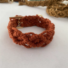 Adjustable hand-woven pet collar