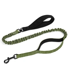 New Resilient dog leash with shock absorption and 2 padded control handles for medium to large dogs