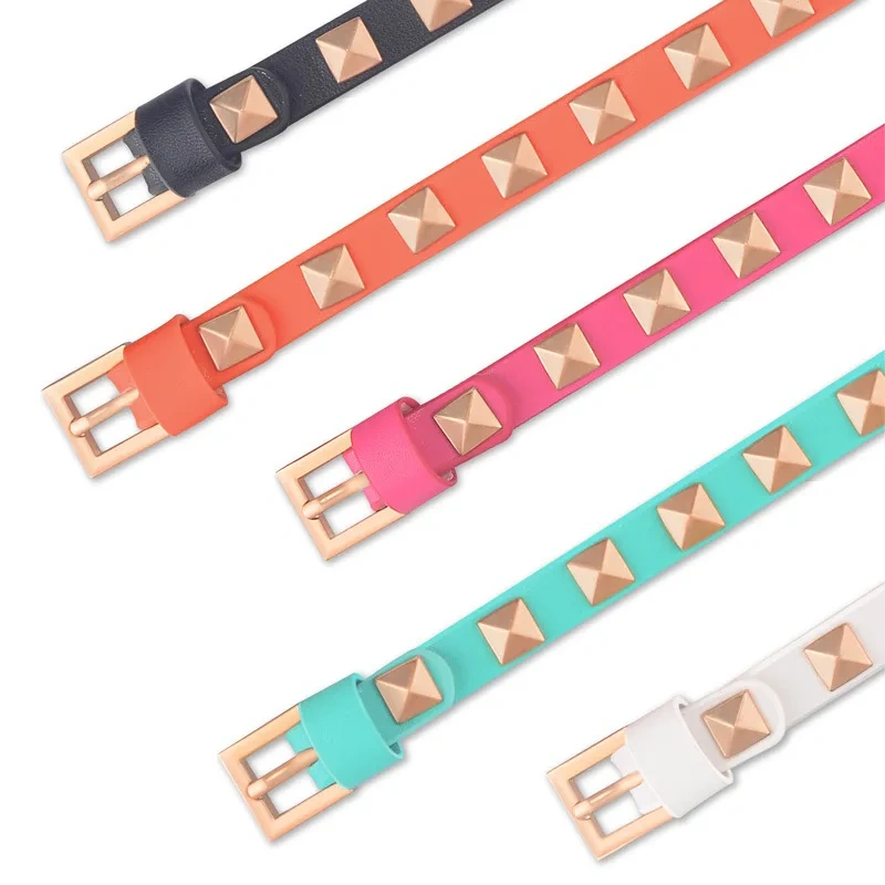 New Cat Collar Cat Accessories Gold Rivet Solid Color Leather Cat Collar Pets Accessories Wholesale