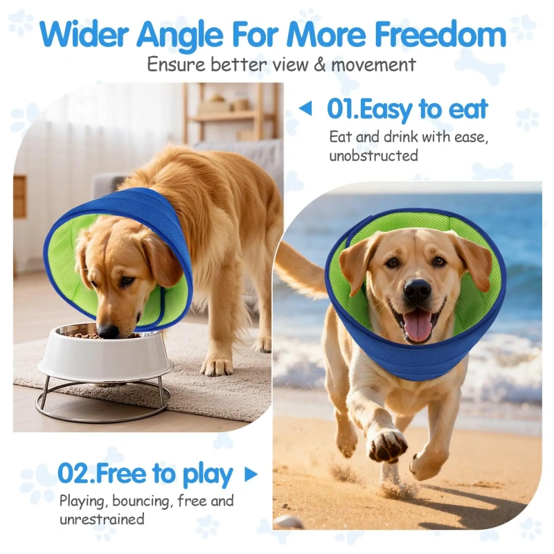 ZMaker Breathable Dog Cone Collar Elizabethan Cone Alternative Adjustable Pet Recovery Collar Prevent Licking Scratching