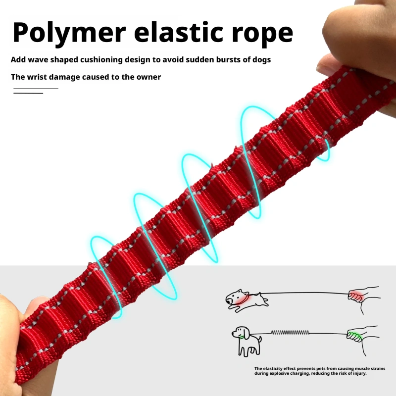 Fashionable Dog Leash, Car Mounted Extended Dog Leash, Dog Walking Leash, Golden Fur Pet High Elasticity Dog Chain