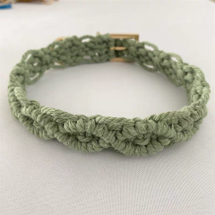 Adjustable hand-woven pet collar
