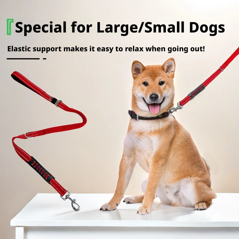 Fashionable Dog Leash, Car Mounted Extended Dog Leash, Dog Walking Leash, Golden Fur Pet High Elasticity Dog Chain