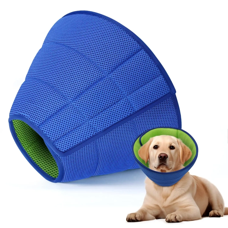 ZMaker Breathable Dog Cone Collar Elizabethan Cone Alternative Adjustable Pet Recovery Collar Prevent Licking Scratching