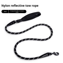 's Best-Selling Thickened Nylon Reflective Dog Leash Padded Pet Leash for Medium Large Dogs Explosion-Proof Solid