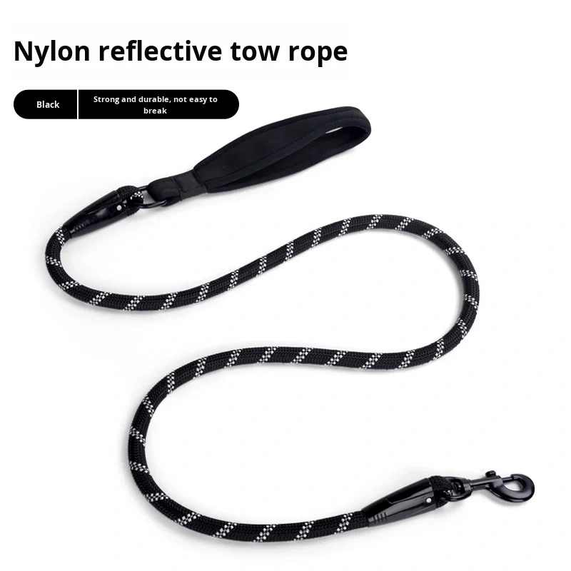 's Best-Selling Thickened Nylon Reflective Dog Leash Padded Pet Leash for Medium Large Dogs Explosion-Proof Solid