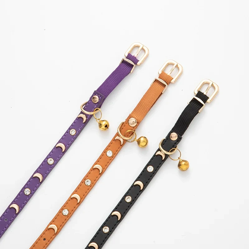 2025 New Design Cute Pet Cat Dog Collar Lovely Moon Kitten Puppy Necklace Cat Accessories