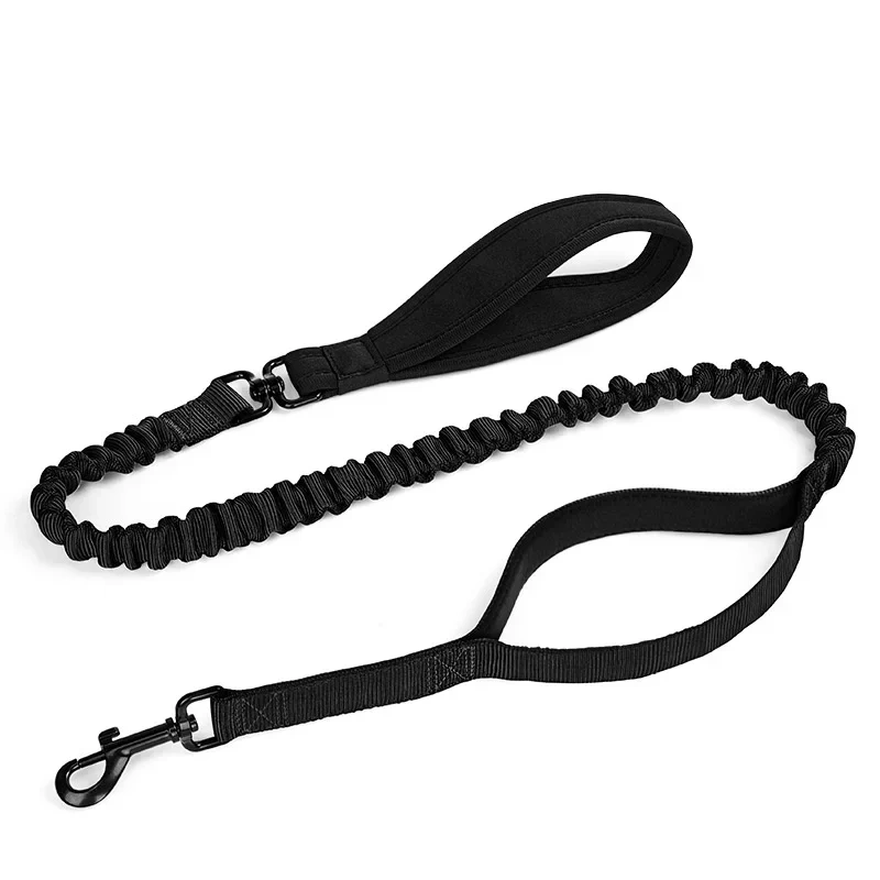 New Resilient dog leash with shock absorption and 2 padded control handles for medium to large dogs