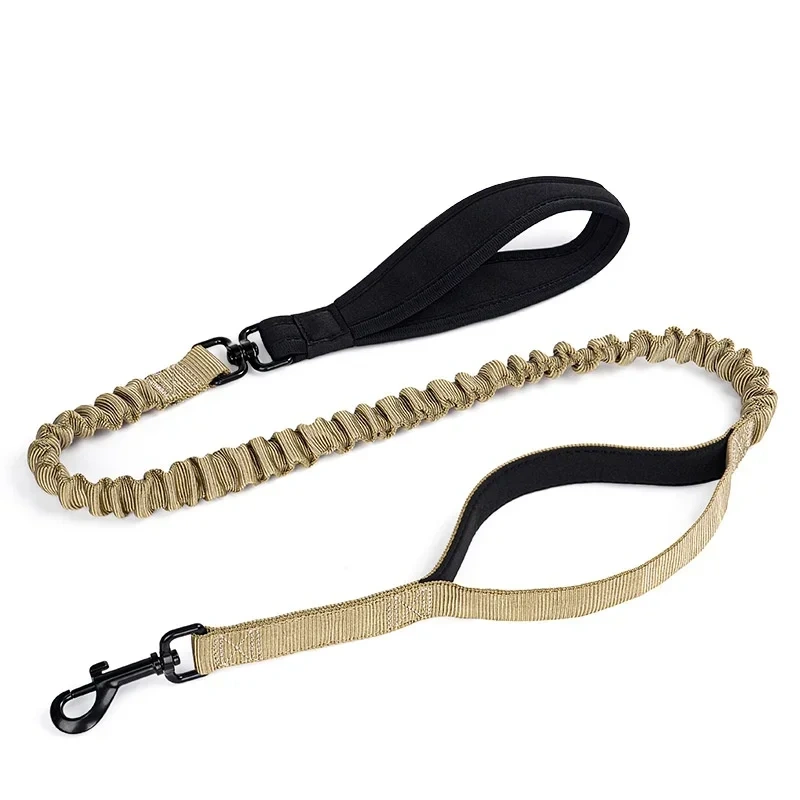 New Resilient dog leash with shock absorption and 2 padded control handles for medium to large dogs