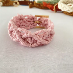 Adjustable hand-woven pet collar