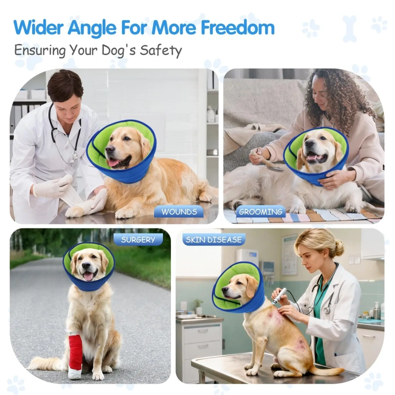 ZMaker Breathable Dog Cone Collar Elizabethan Cone Alternative Adjustable Pet Recovery Collar Prevent Licking Scratching