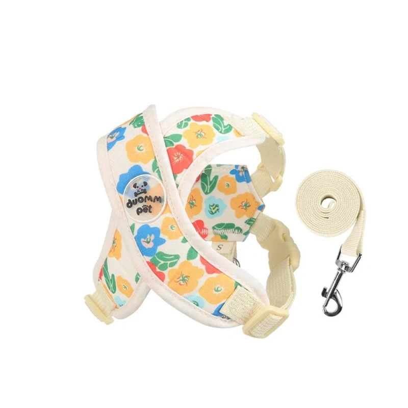 Adjustable X Shaped Dog Harness Vest Breathable Escape-Proof Puppy Leading Rope with Strap Lightweight