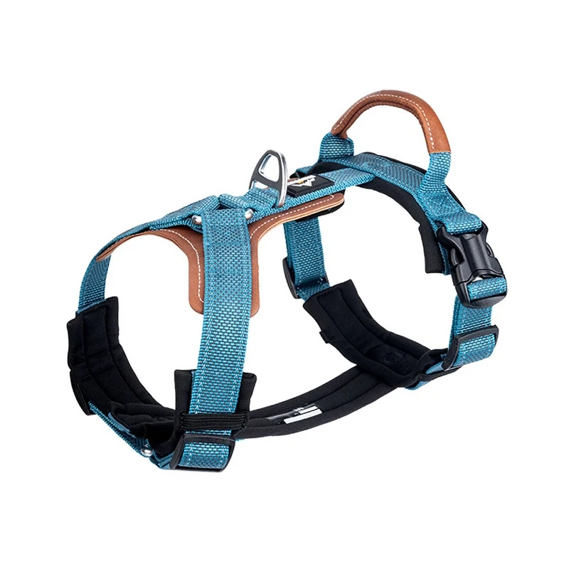 Heavy Duty No-Pull Dog Harness Adjustable Reflective Pet Training Harness with Leather Handle Golden Retriever German Shepherd