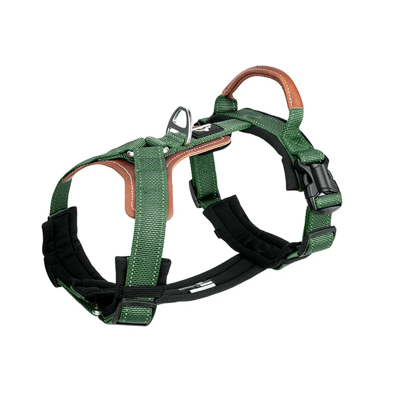 Heavy Duty No-Pull Dog Harness Adjustable Reflective Pet Training Harness with Leather Handle Golden Retriever German Shepherd