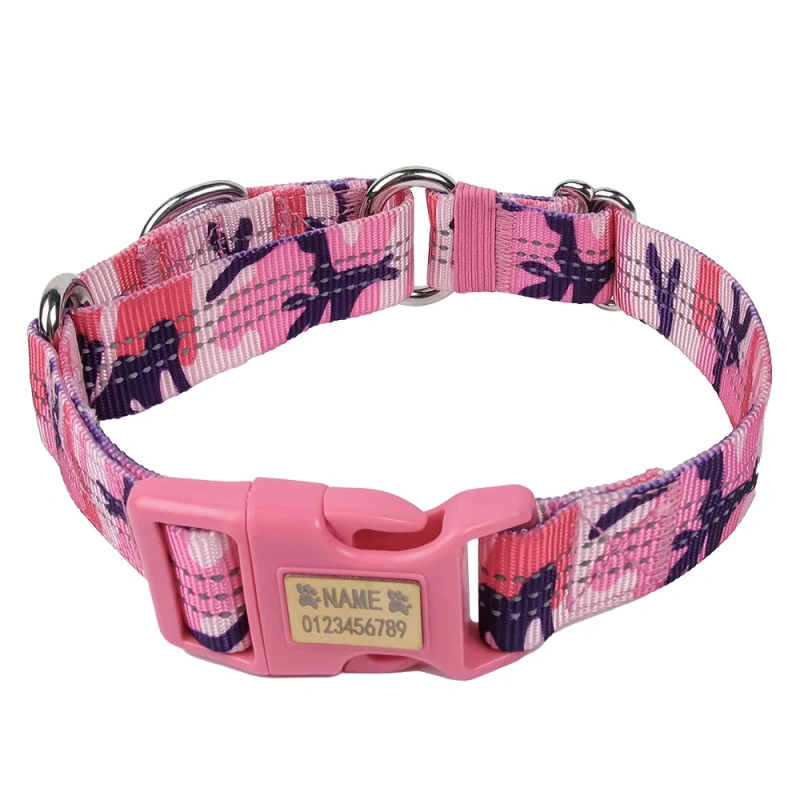 Custom Engraved Martingale Collar-Reflective Anti-Pull No-Slip Design with Breakaway Safety, Adjustable Training Collar for Dogs