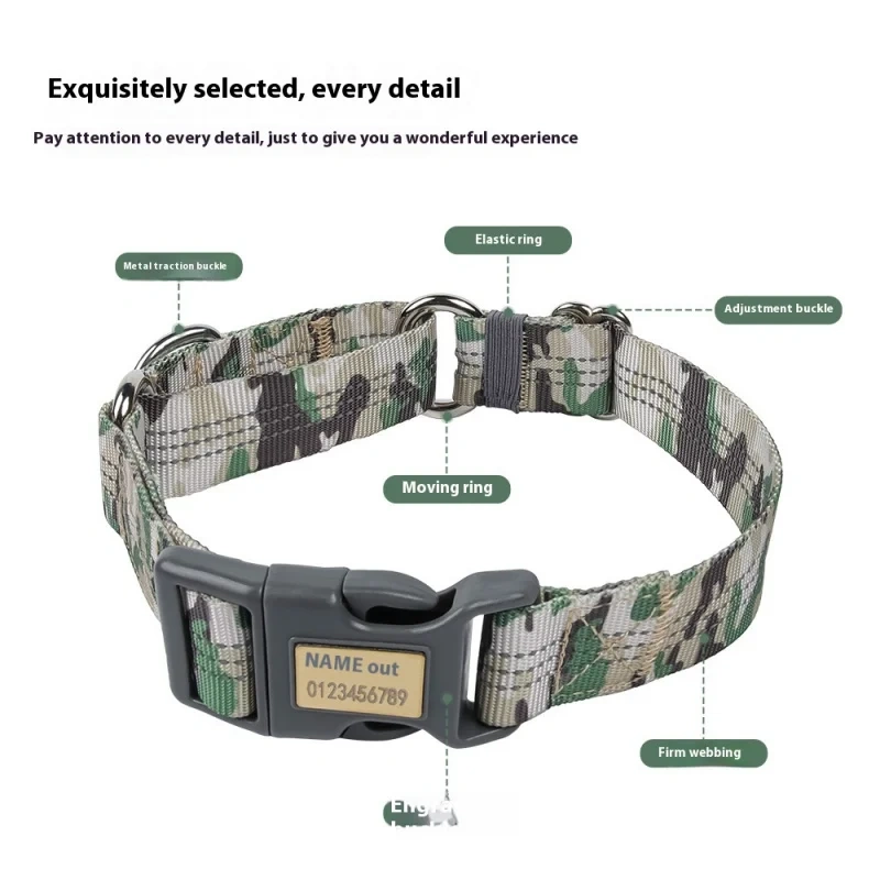 Custom Engraved Martingale Collar-Reflective Anti-Pull No-Slip Design with Breakaway Safety, Adjustable Training Collar for Dogs