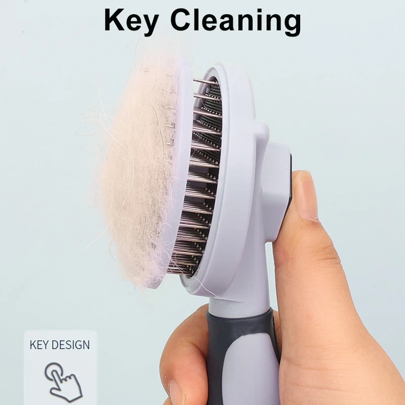 Dog Self Cleaning Slicker Brush Skin Friendly Pet Deshedding Grooming Tool Comb for Dogs & Cats