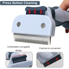 Pet Grooming Brush Removes Loose Hair Deshedding Comb Animal Undercoat Rake Tool for Dogs Cats