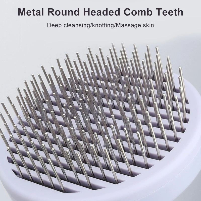 Dog Self Cleaning Slicker Brush Skin Friendly Pet Deshedding Grooming Tool Comb for Dogs & Cats