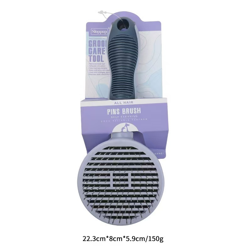 Dog Self Cleaning Slicker Brush Skin Friendly Pet Deshedding Grooming Tool Comb