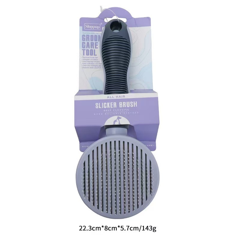 Dog Self Cleaning Slicker Brush Skin Friendly Pet Deshedding Grooming Tool Comb