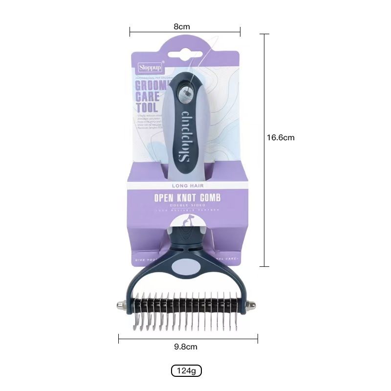 One/Double Head Design Pet Deshedding Brush Dog Undercoat Rake Cat Dematting Comb for Grooming