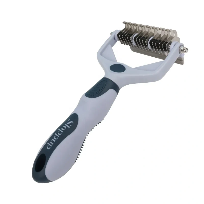 Factory Wholesale Custom Logo Multifunction Double Sided Cat Deshedding Tool Dog Pet Hair Grooming Dematting Comb