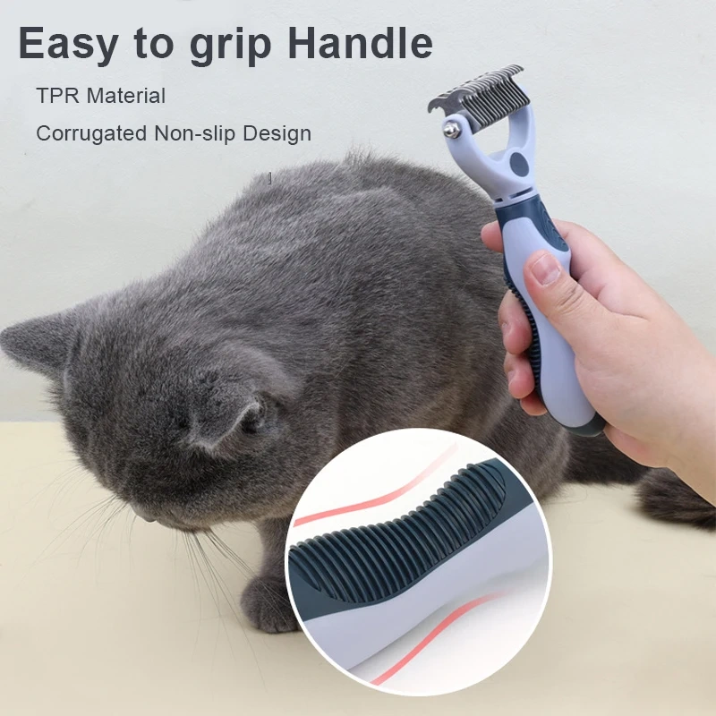 One/Double Head Design Pet Deshedding Brush Dog Undercoat Rake Cat Dematting Comb for Grooming