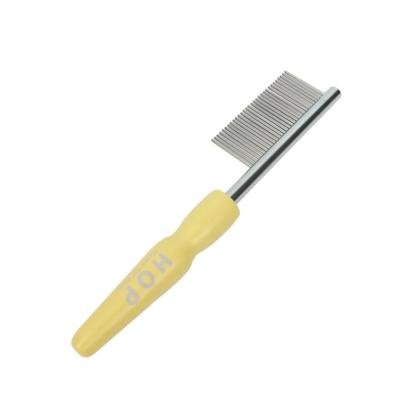 Stainless Steel Dog Face Comb with Wooden Handle for Pet Hair Remover & Knot Opening Massage Cat Comb for Grooming