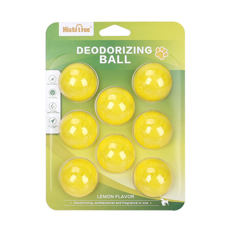 Pet Deodorizer Balls 8-Piece Natural Long-Lasting Adhesive Cat Odor Eliminator Air Freshener Balls
