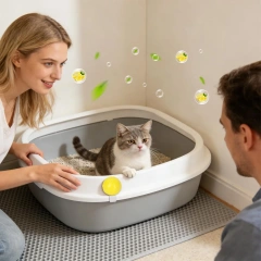 Pet Deodorizer Balls 8-Piece Natural Long-Lasting Adhesive Cat Odor Eliminator Air Freshener Balls For Nest Mat Cage Litter Box