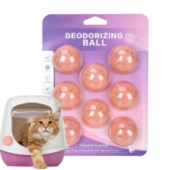 Pet Deodorizer Balls 8-Piece Natural Long-Lasting Adhesive Cat Odor Eliminator Air Freshener Balls For Nest Mat Cage Litter Box