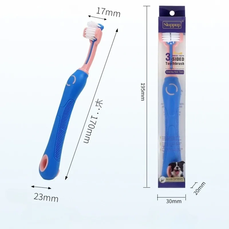 Pet Dog Toothbrush 3-Sided Pet Toothbrush Dog Cleaning Mouth Toothbrush Multiangle Cleaning Teeth Tool Cat Supplies