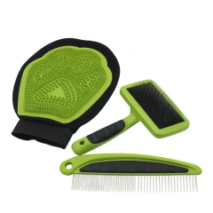 Pet Bathing Gloves, Dog Bath Brush Set, Cat Hair Removal Gloves, De-shedding Comb, Straight Comb, Cleaning Tools
